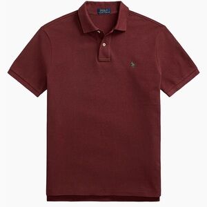Polo Ralph Lauren Maroon Polo Shirt Classic Fit Green Logo Size XL
